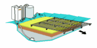 Diagram illustrates that the sprinkler piping system can be pulled off for harrowing